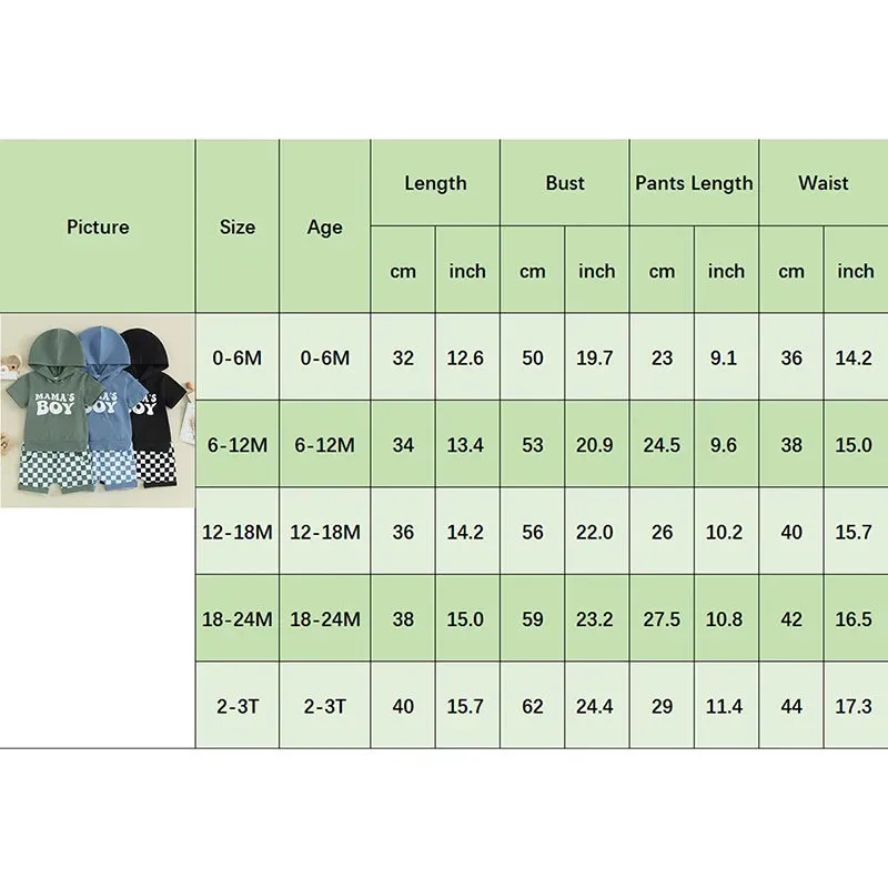 0-3Y Toddler Baby Boy Summer Letter Print Outfits