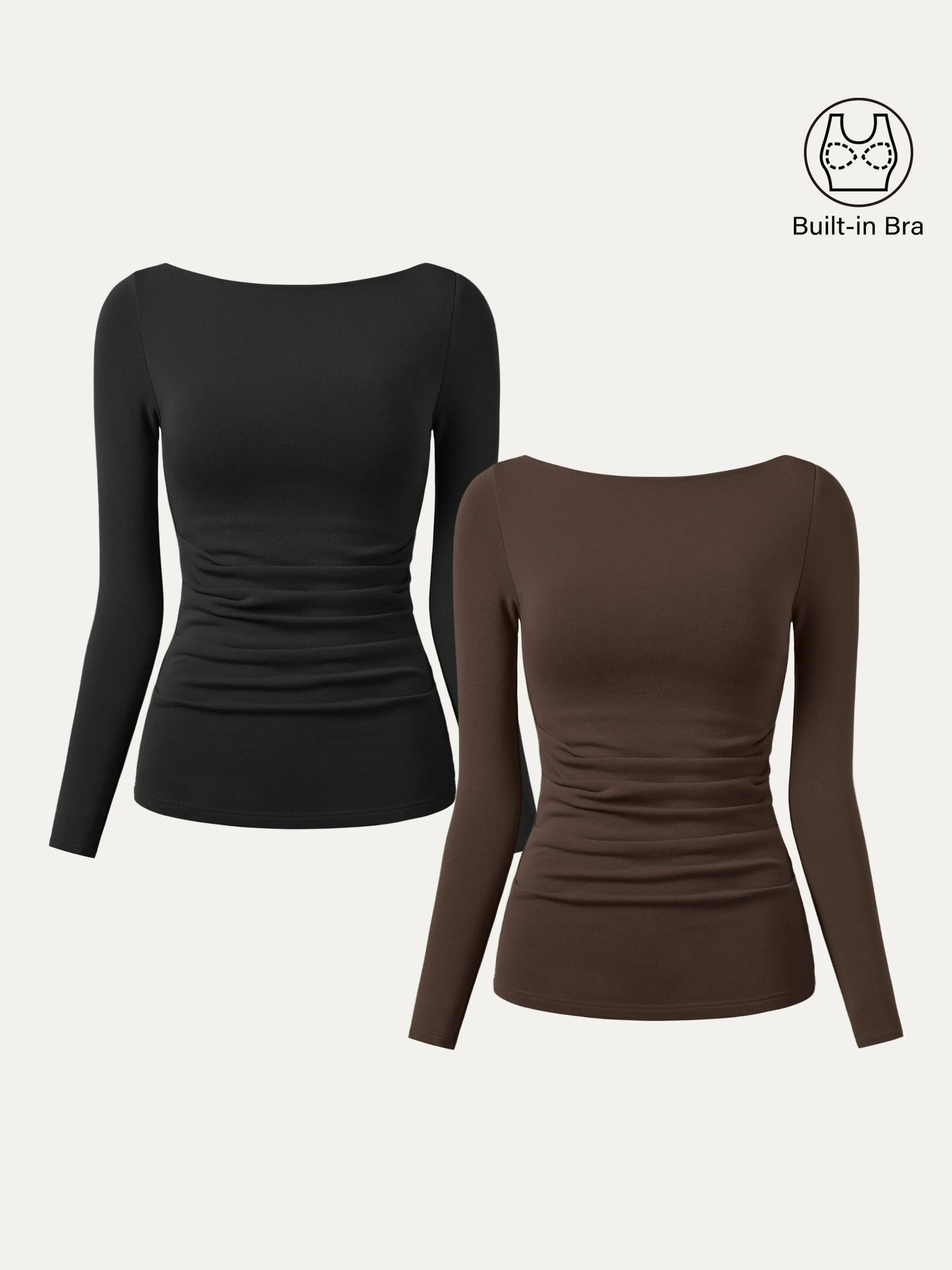2Pcs Set Boatneck Tucks Brami Top