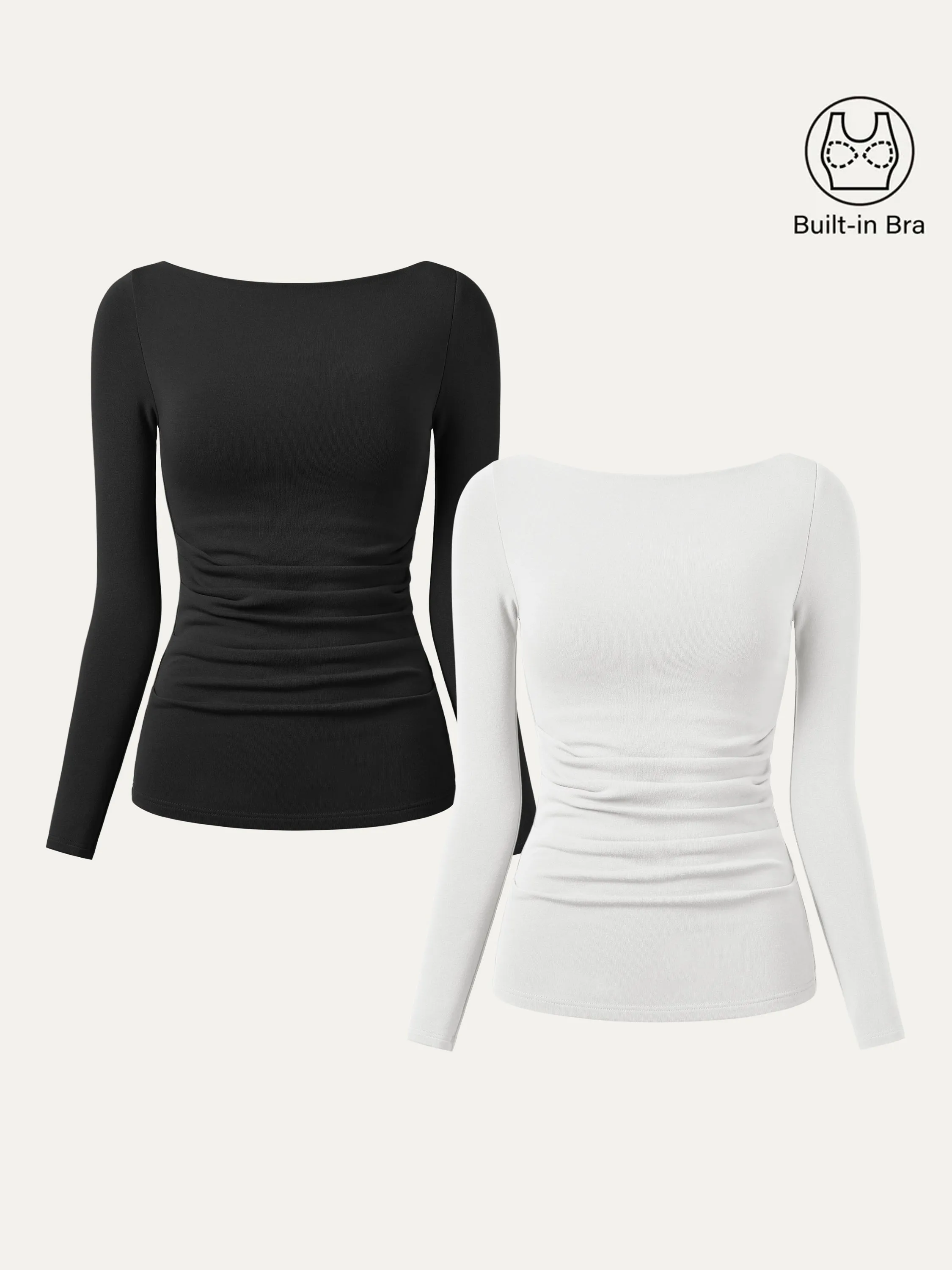 2Pcs Set Boatneck Tucks Brami Top