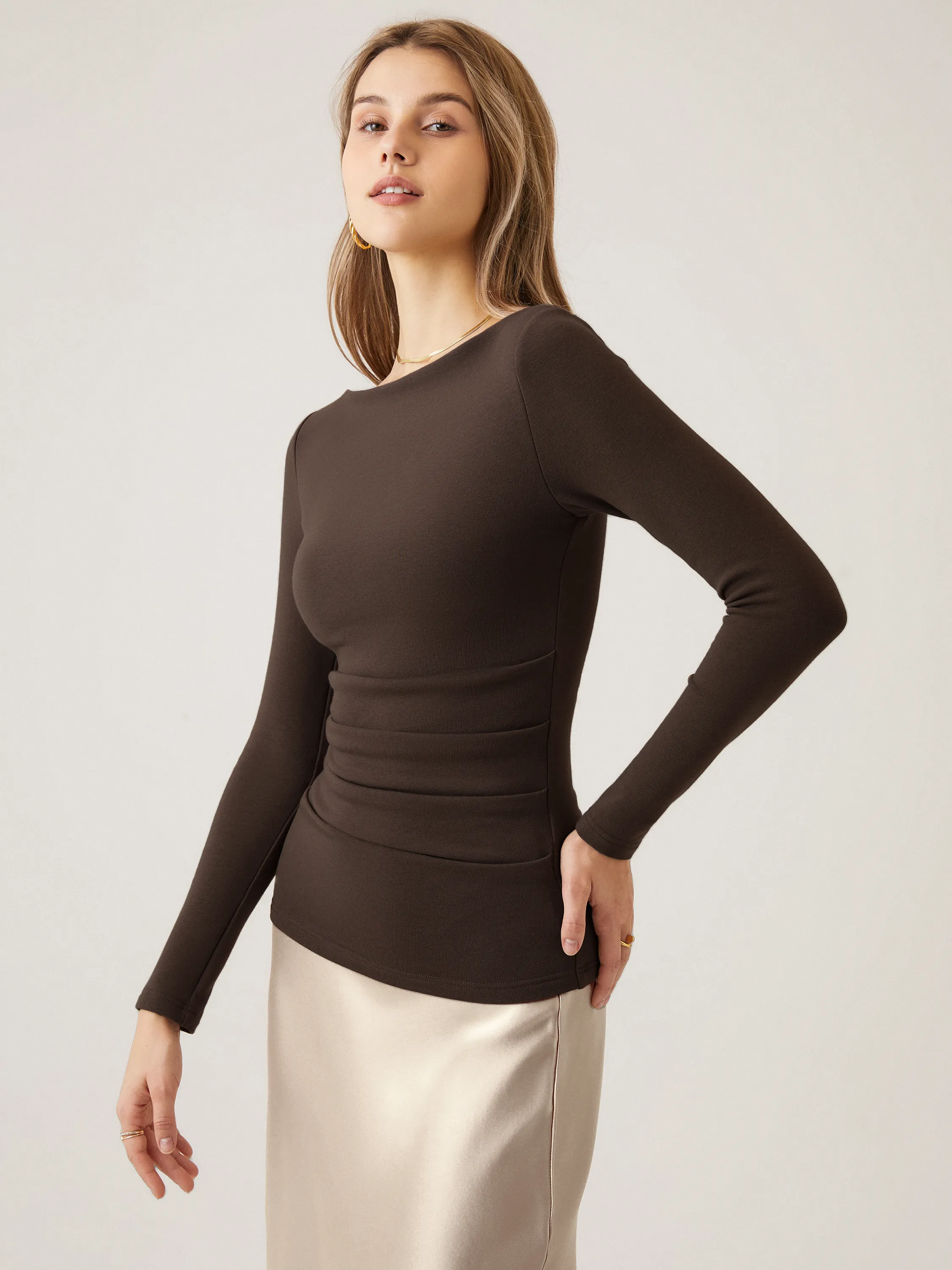2Pcs Set Boatneck Tucks Brami Top
