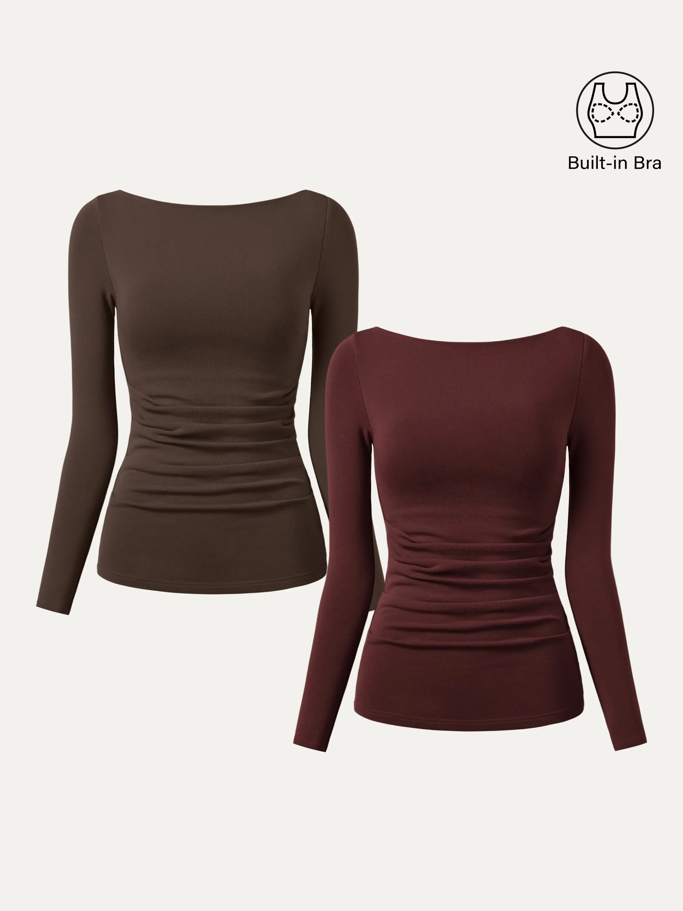2Pcs Set Boatneck Tucks Brami Top