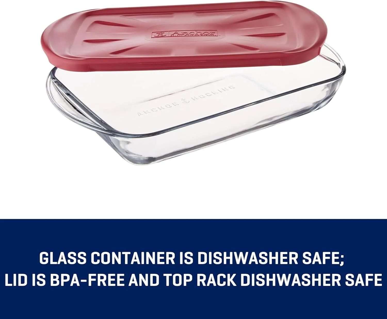 2x 4pc Anchor Hocking Bake-N-Take Hot/Cold Glass Dish Casserole Lid Set - Red