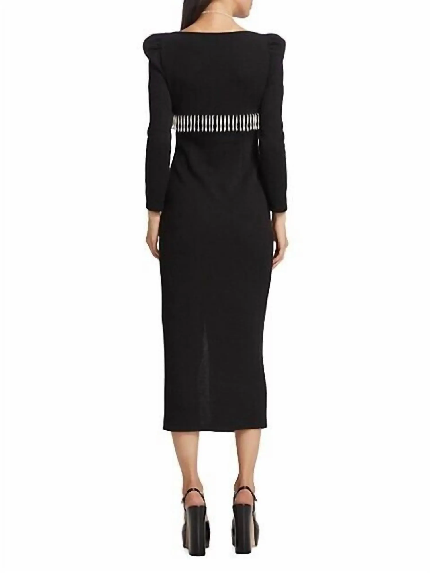 Alina Pearl Fringe Sweater Midi Dress