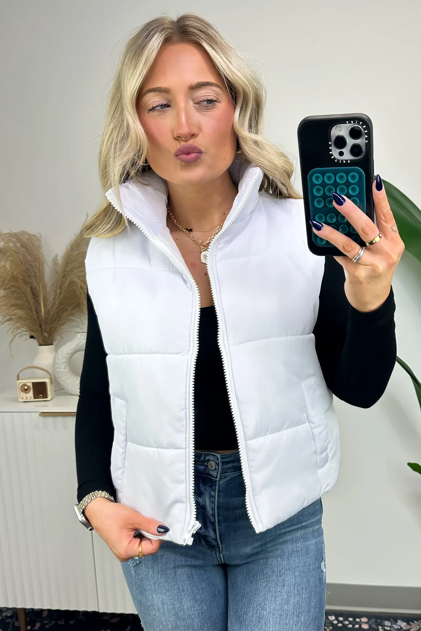 Cabin Cozy Zip Front Puffer Vest - FINAL SALE