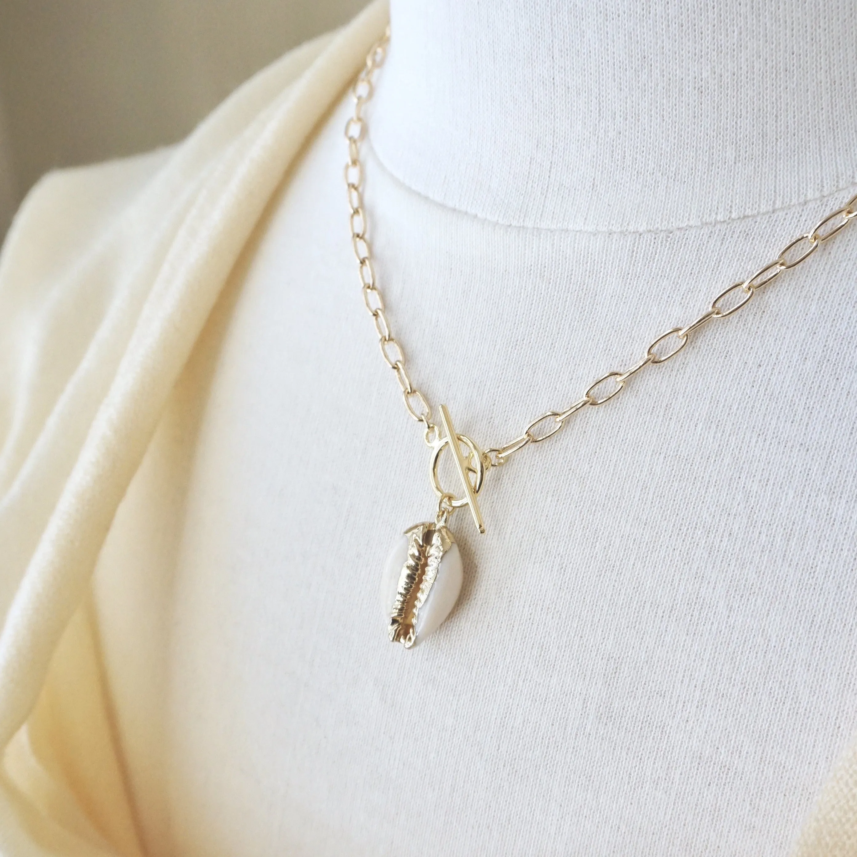 Cowrie Shell Toggle Necklace