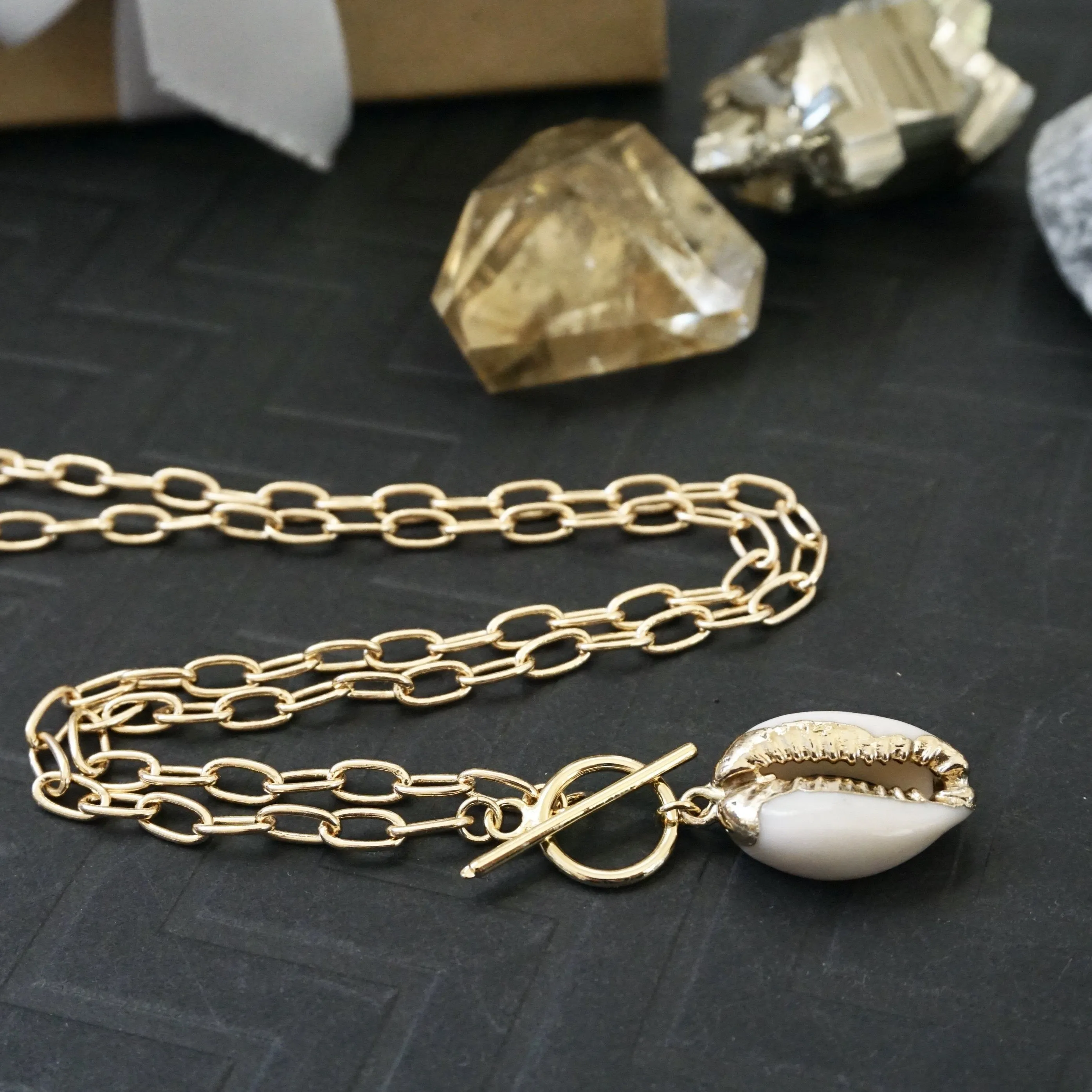 Cowrie Shell Toggle Necklace