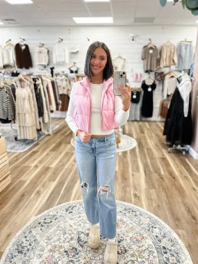 Laura Pink Puffer Vest