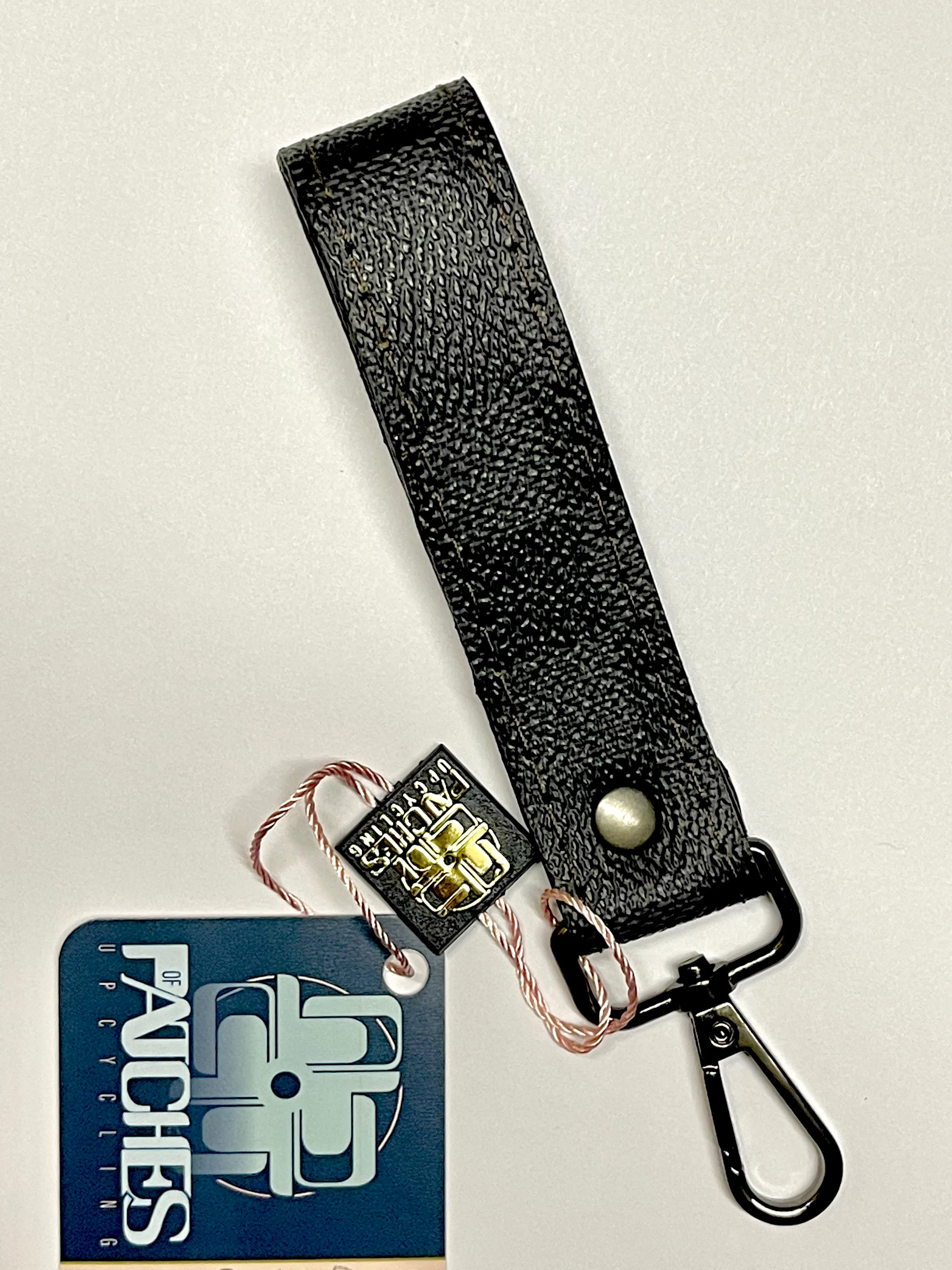 Mens Thick Keyfob Ebony with Black Swivel Clip