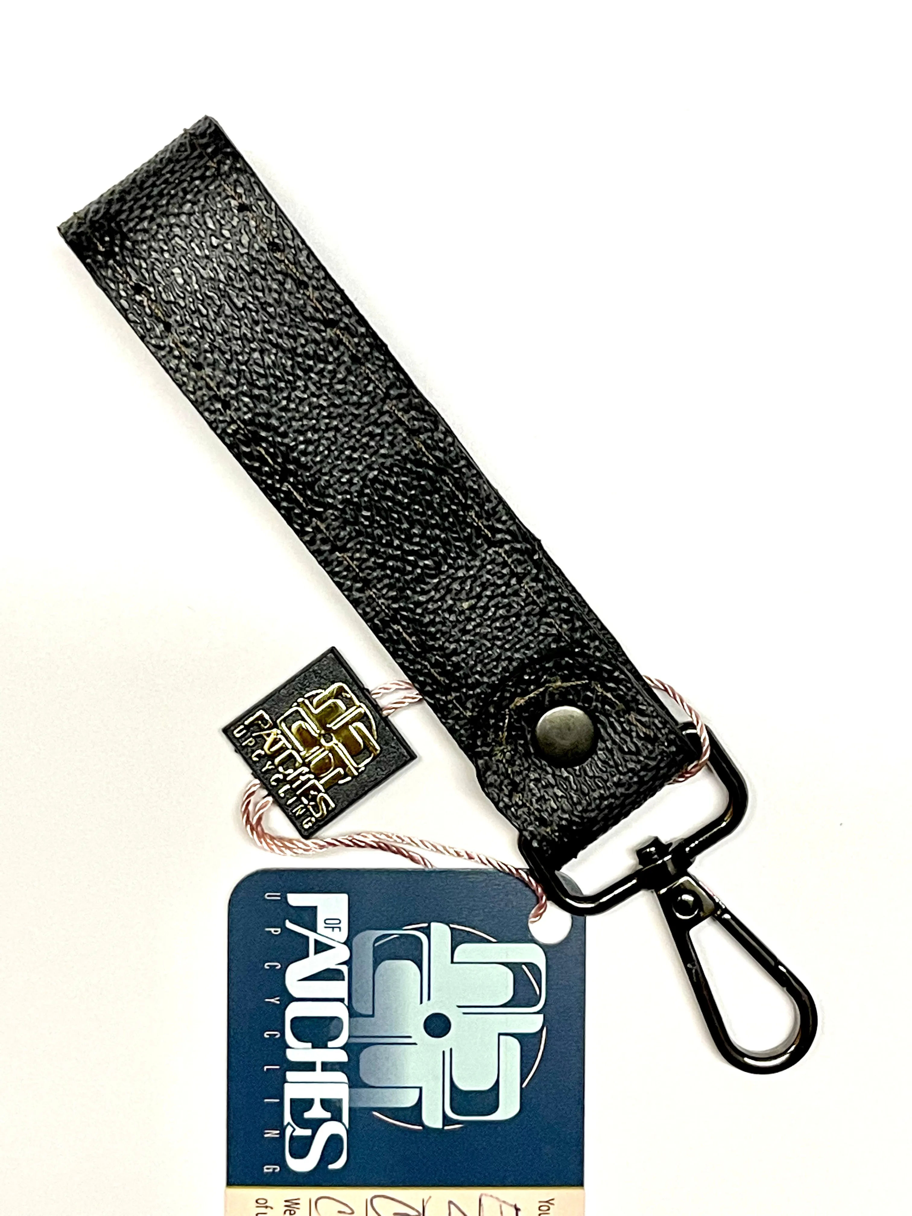 Mens Thick Keyfob Ebony with Black Swivel Clip
