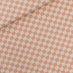 See You At Six - Checkers - French Terry - Cloud White and Peach Parfait
