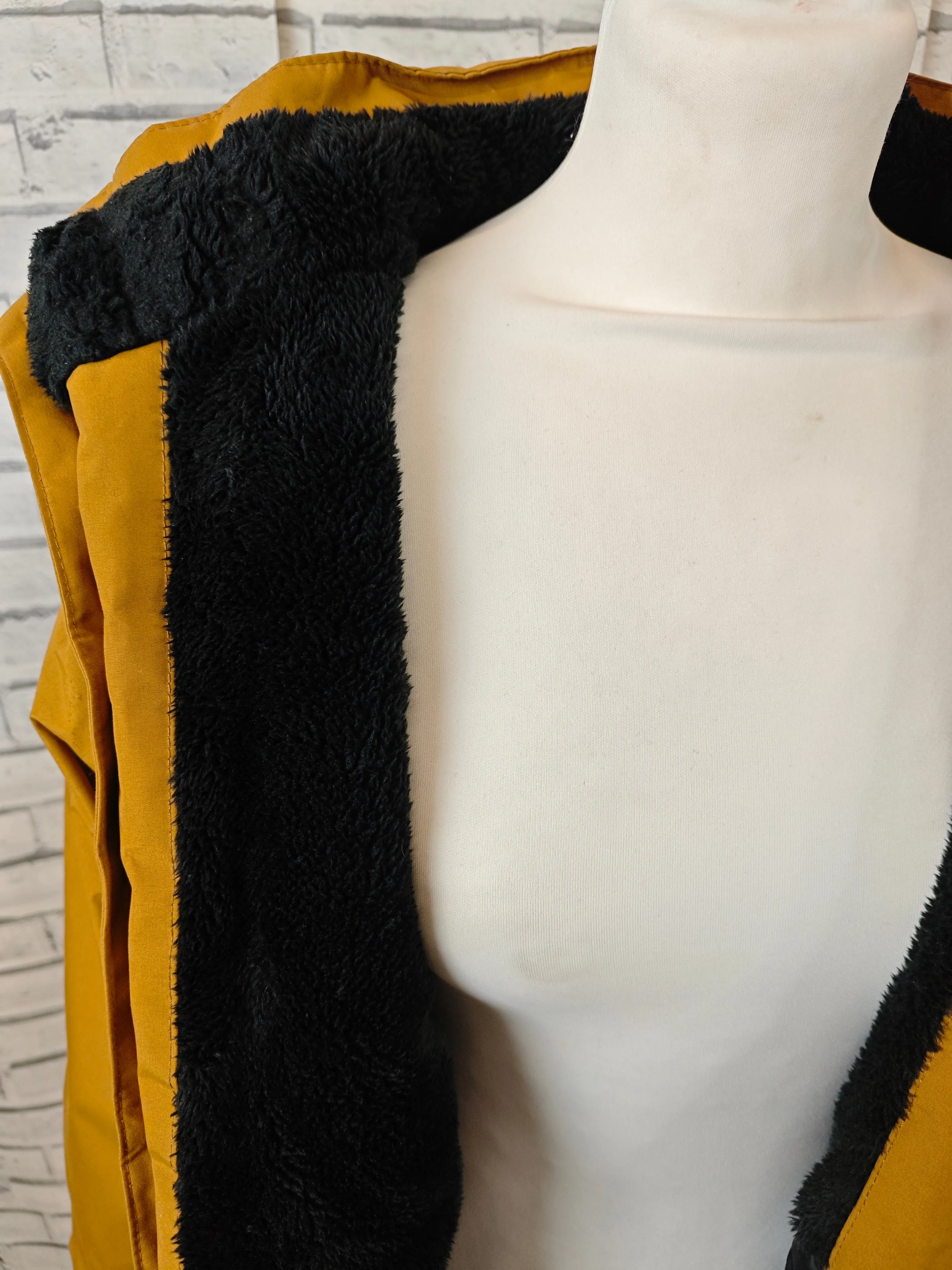 Trespass Women’s TP50 Waterproof Parka - UK 14 - Mustard Yellow - Faux Fur Hood