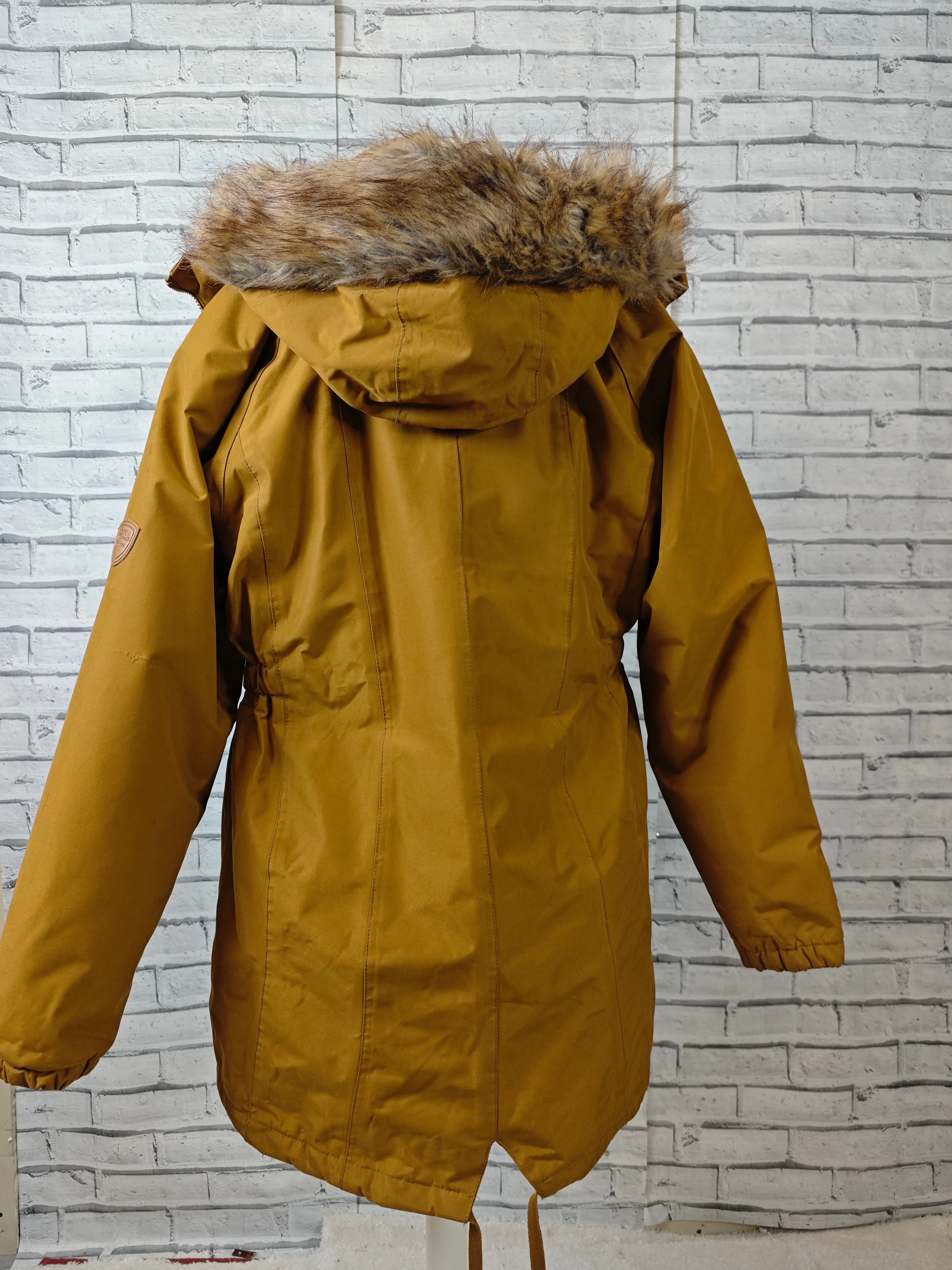 Trespass Women’s TP50 Waterproof Parka - UK 14 - Mustard Yellow - Faux Fur Hood